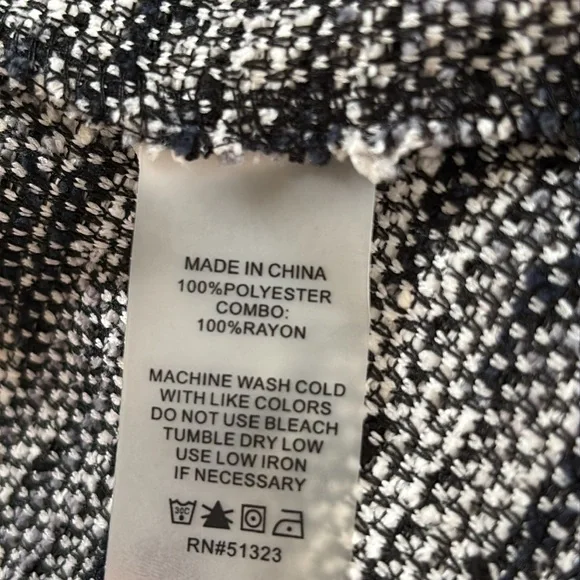 Vince Camuto Navy grey White Waterfall draped Front Long Sleeve jacket Sweater S - Picture 13 of 15